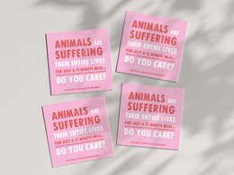 Vegan Indoor/Outdoor Stickers 'Animals Are Suffering, Do You Care?'
