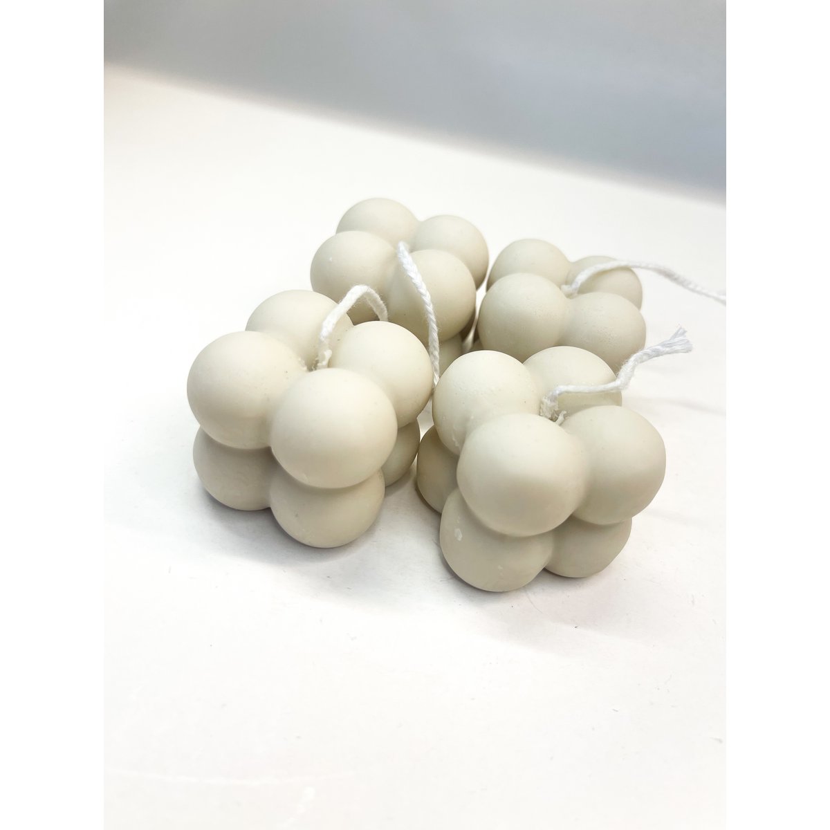 Bubble Candle Beige (small) - Small Beige Bubble Candle