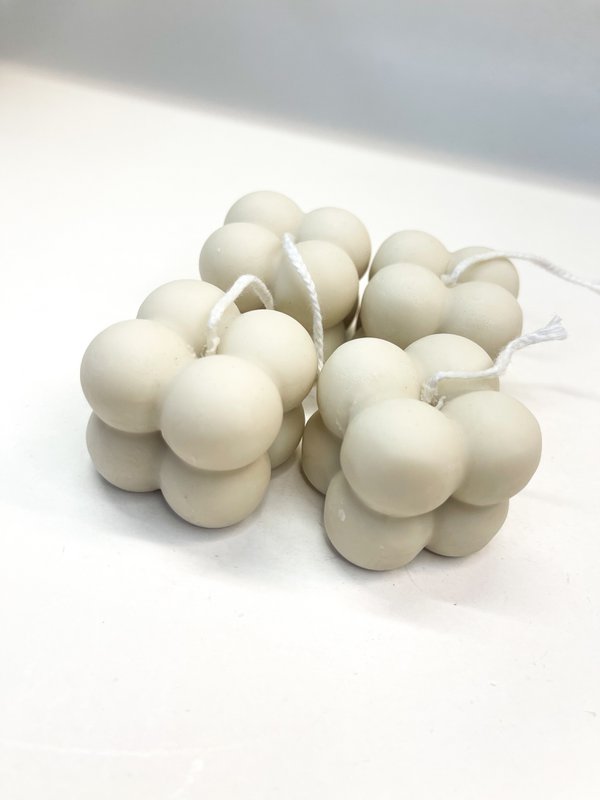 Bubble Candle Beige (small) - Small Beige Bubble Candle