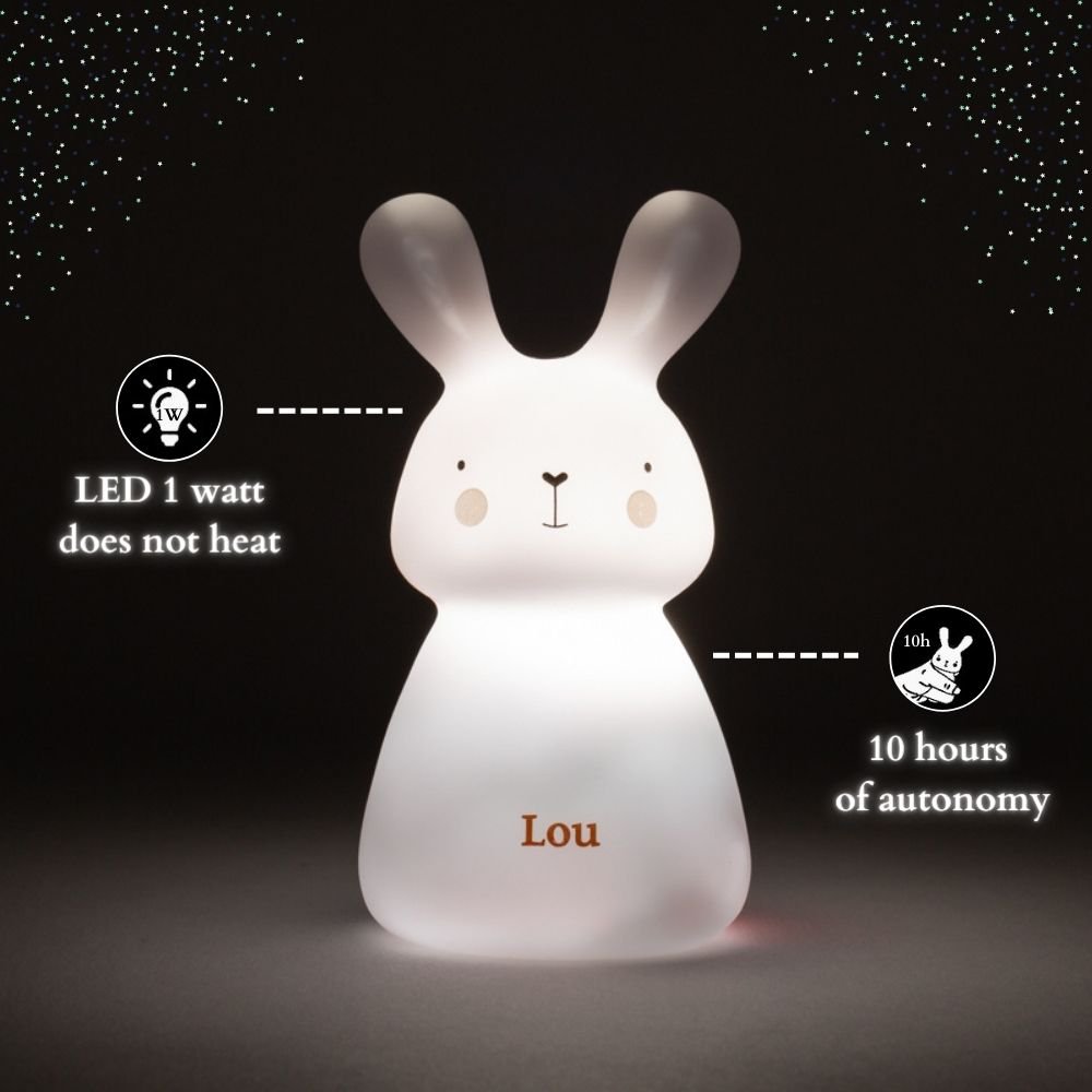 Nachtlampje - Lapin Lou - opladen via USB - geel