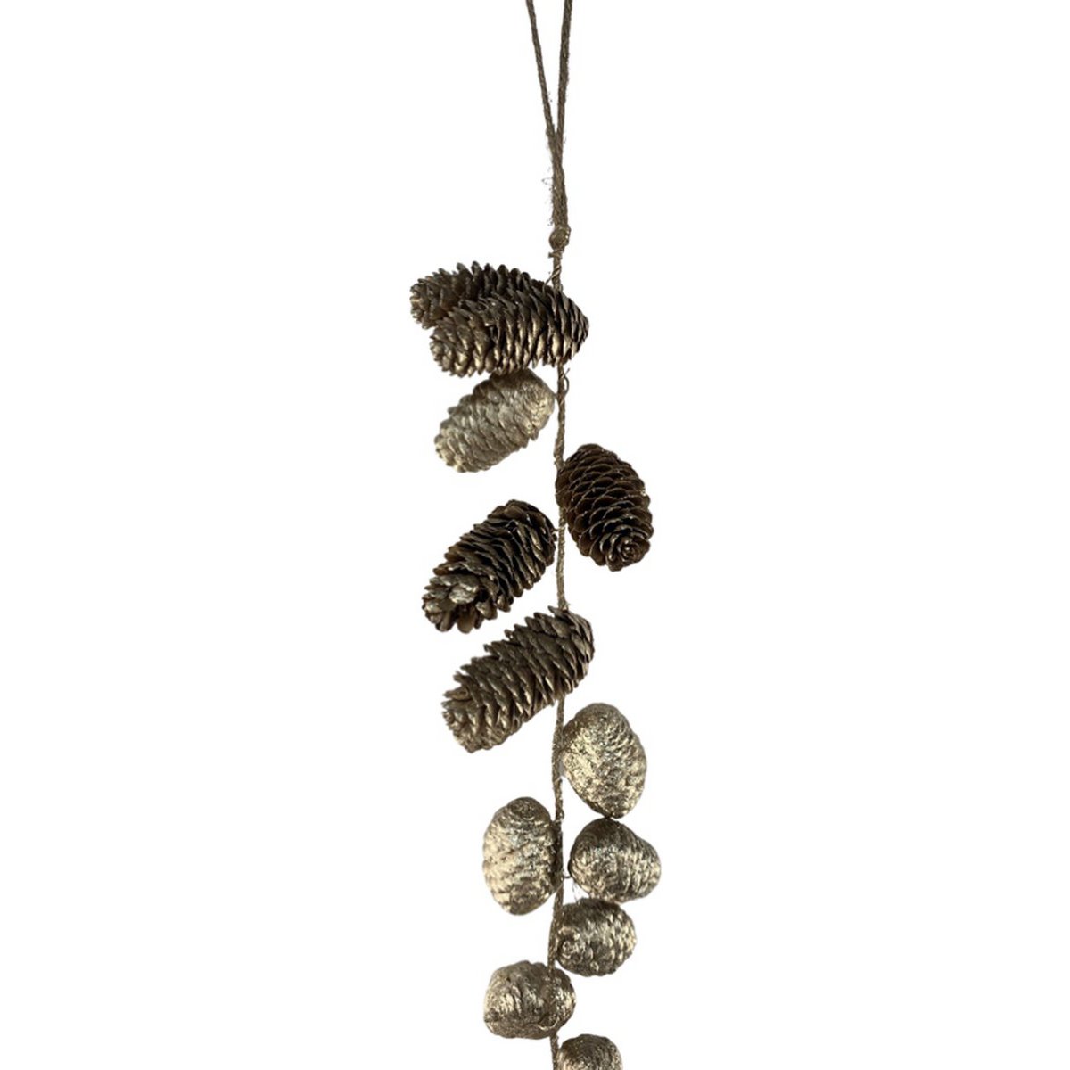 Weihnachtsdeko Girlande - Girlande Long Island | 110cm | Extra lange Weihnachtsgirlande aus Naturmaterialien | Gold