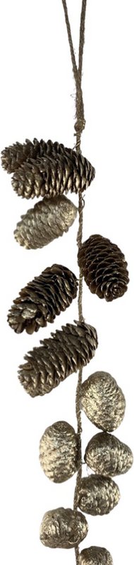 Christmas decoration garland - Garland Long Island | 110 cm | Extra long Christmas garland made of natural materials | Gold