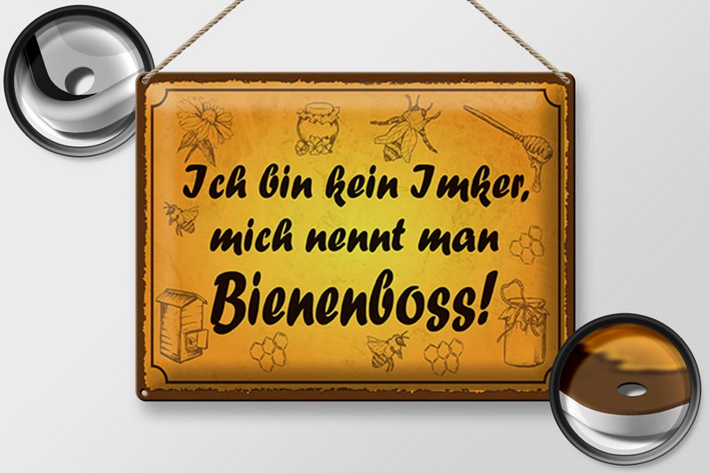 Tin sign saying 40x30cm am not a beekeeper bee boss