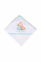 Badehåndklæde med hætte til baby med bjørn på en stjerne