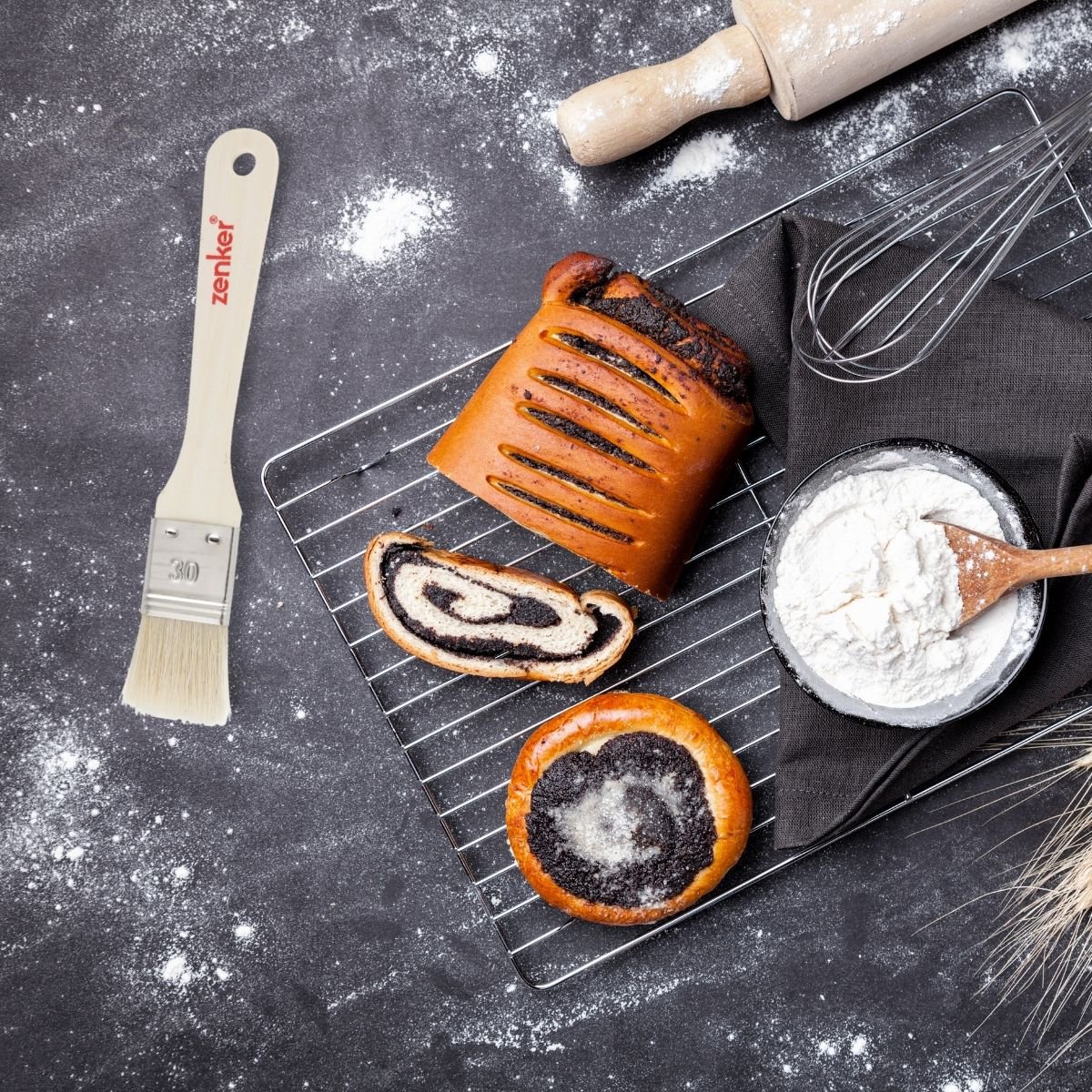 Pędzel kuchenny i cukierniczy 19 cm z naturalnego włosia Zenker