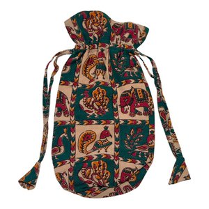 Kalamkari Weinflaschentasche/Geschenktasche B