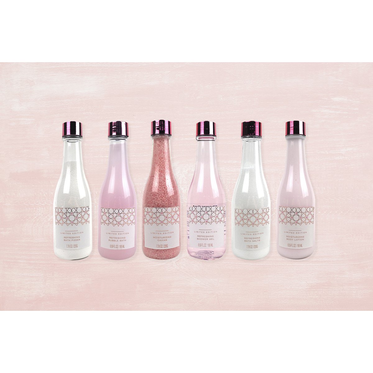 Wood basket 6 bottles - Rose Gold Edition