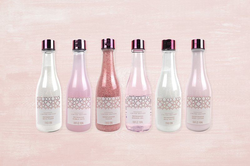 Wood basket 6 bottles - Rose Gold Edition