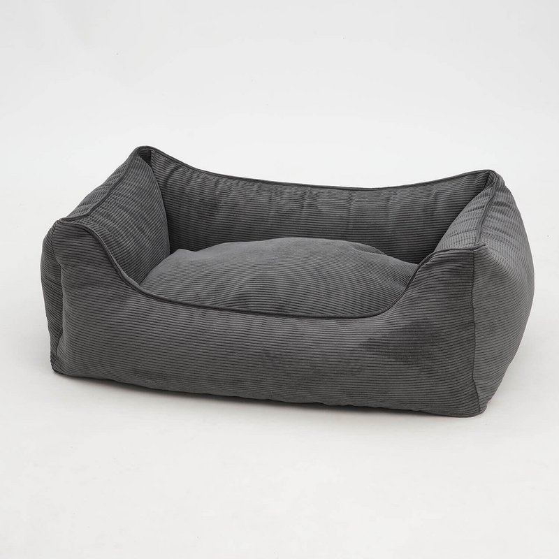 Hundebett Box Bett Chelsea Cord graphit