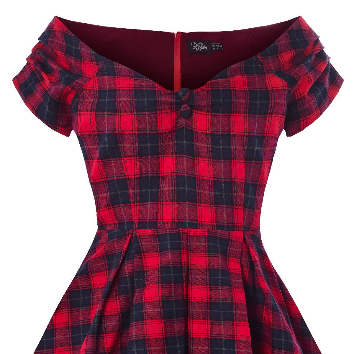 Robe de swing d'épaule d'étoile de l'UE en tartan rouge
