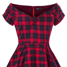 Robe de swing d'épaule d'étoile de l'UE en tartan rouge