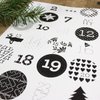 Aufkleber Adventskalender Schwarz/Weiß