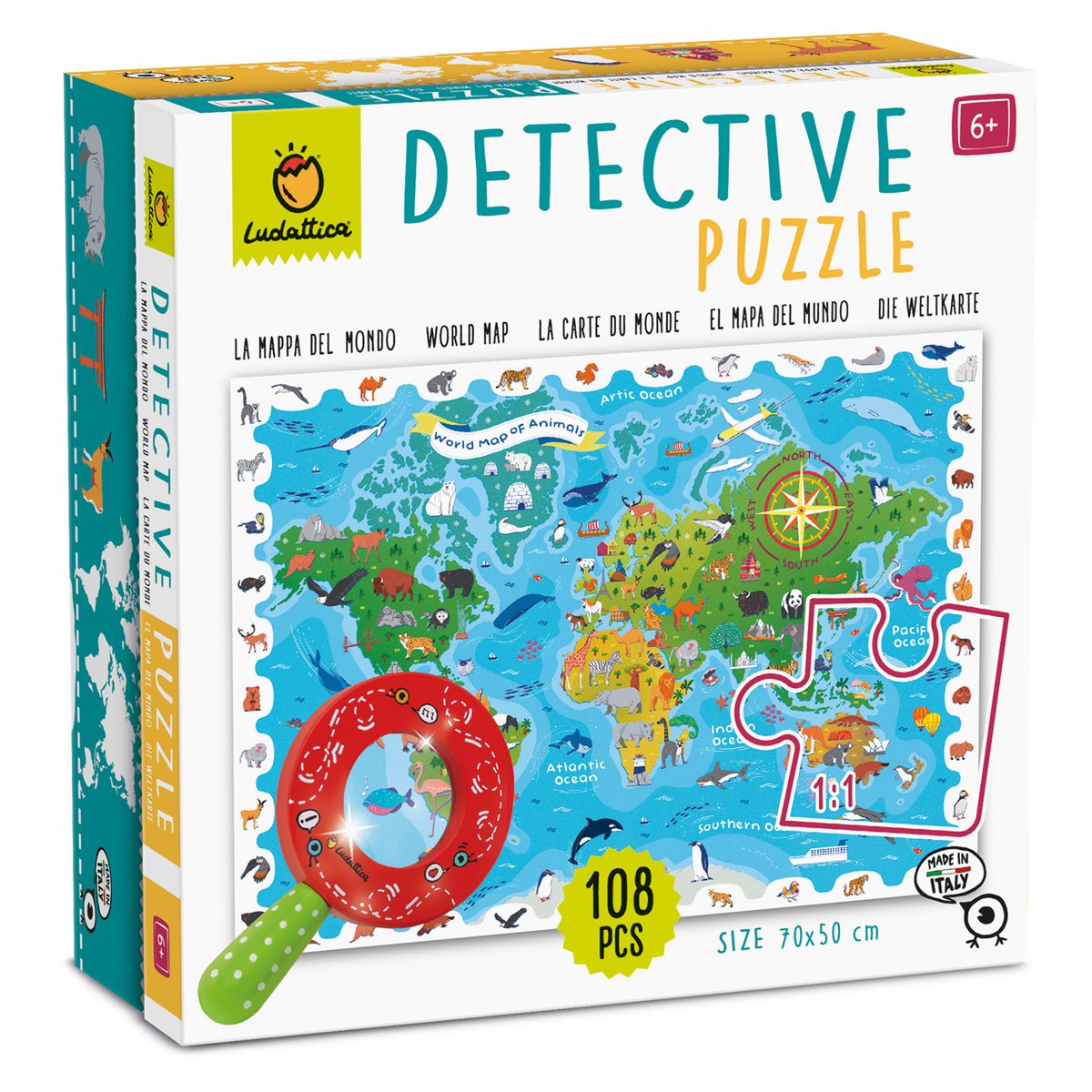 Puzzle de détective - carte animale