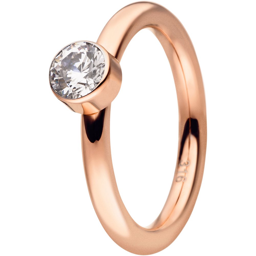 Insert ring inside round profile with a stone rosé