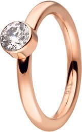 Insert ring inside round profile with a stone rosé