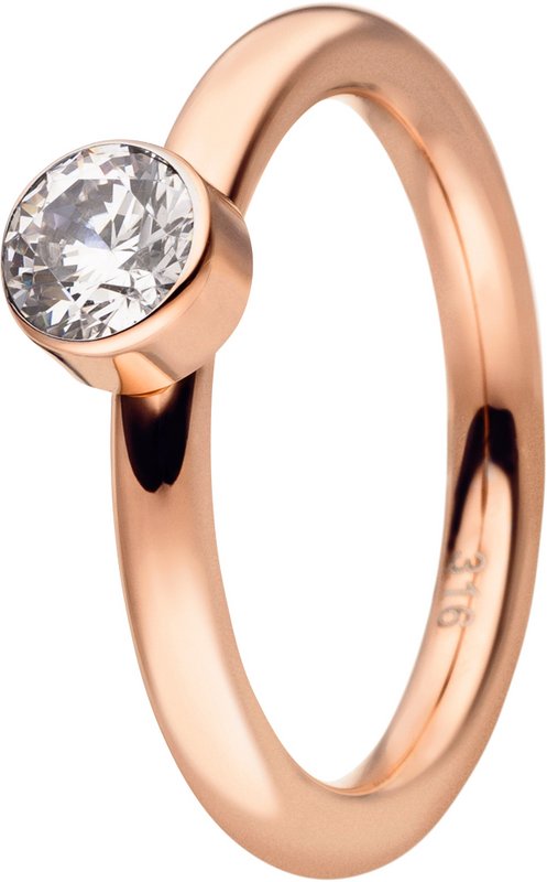 Insert ring inside round profile with a stone rosé