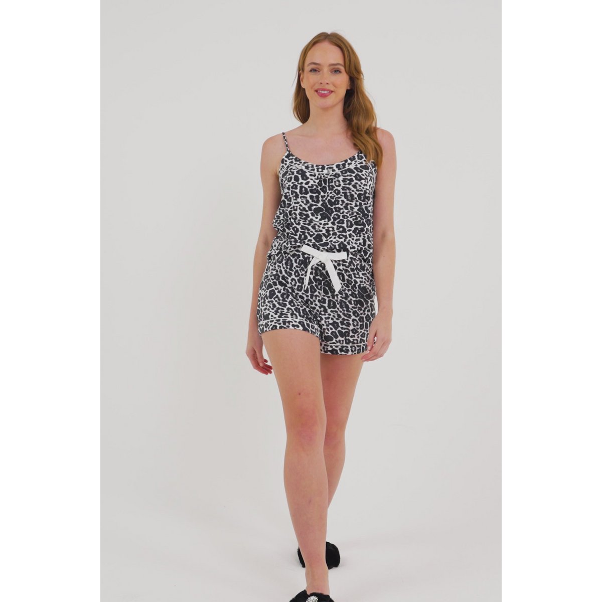 Bamboo Cami Short Pyjama Set in Luxe Leopard