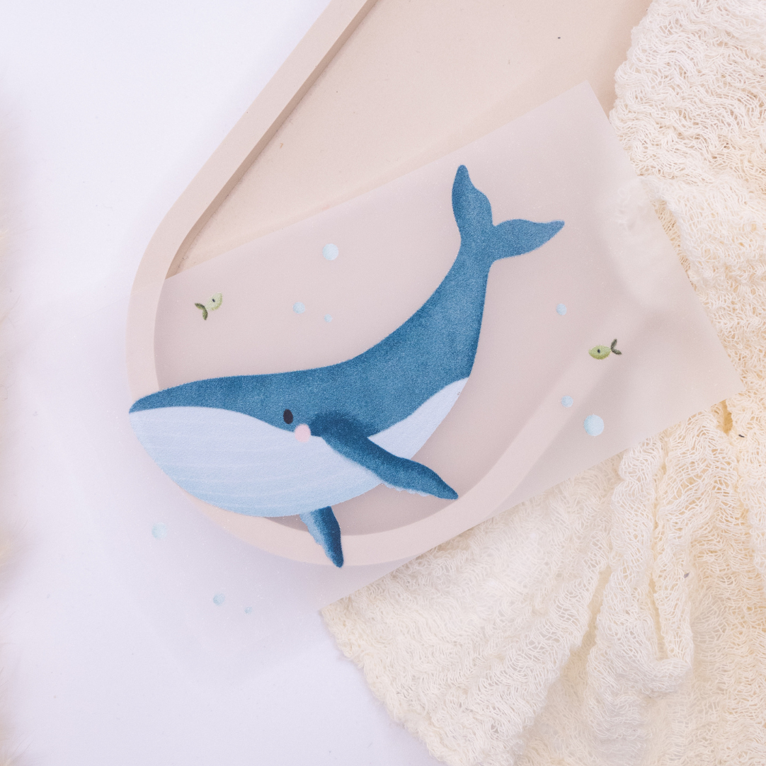 Iron-on whale patch children's shirt Wale Island - decorate gift shirt
