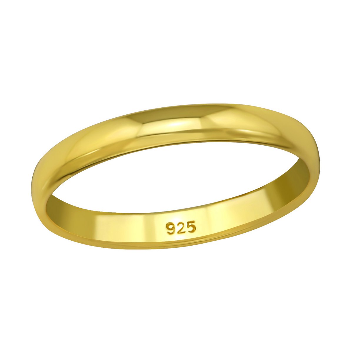 Classic ring made of 925 sterling silver - gold