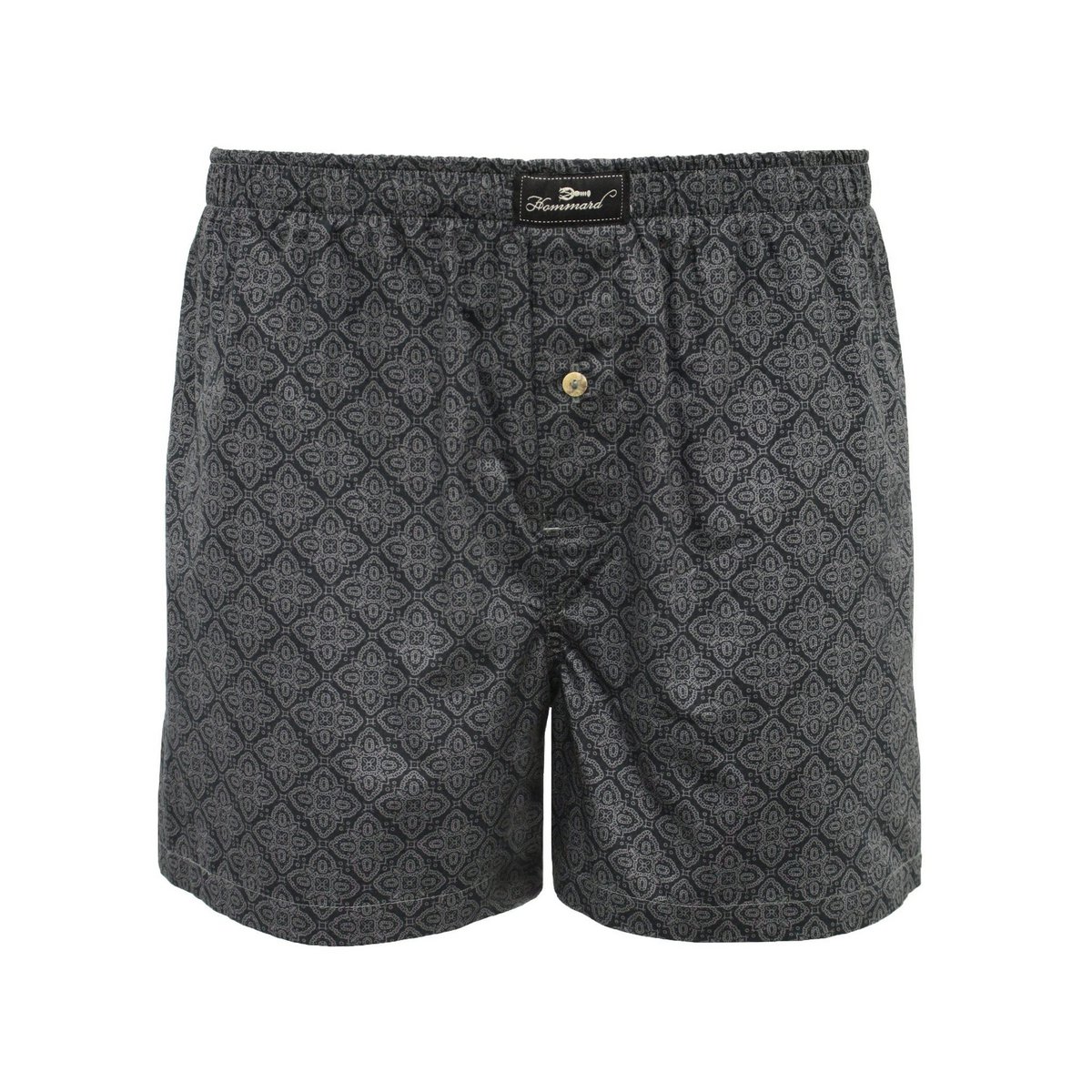 Boxer en Coton Tissé Gris Foncé Paisley