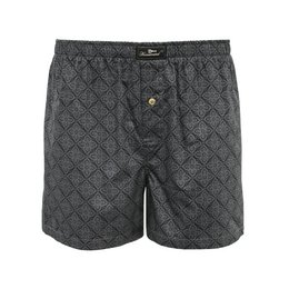 Boxer en Coton Tissé Gris Foncé Paisley