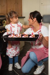 Tablier de cuisine 70x85 cm rouge rose coton Cupcakes tablier barbecue