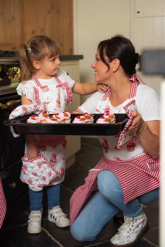 Tablier de cuisine 70x85 cm rouge rose coton Cupcakes tablier barbecue