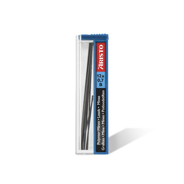 Bleistiftminen Aristo B 0,7 mm Tube, 12 Stk.