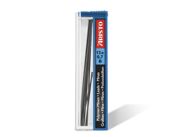 Bleistiftminen Aristo B 0,7 mm Tube, 12 Stk.