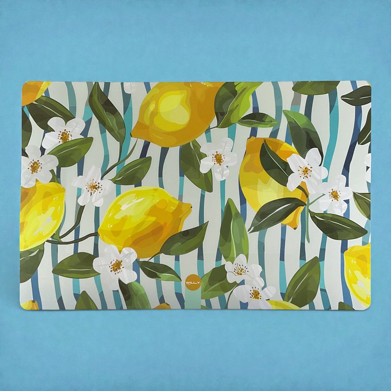 Mantel Individual Limón - PVC Estampado Botánico Rayas
