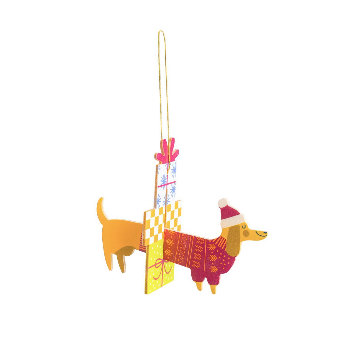 Decoración navideña 3D, perro colgante del árbol de Navidad como regalo
