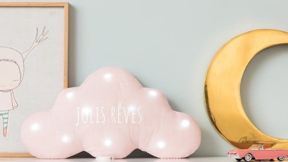 Luce notturna musicale con nuvola di glitter rosa sogni d'oro
