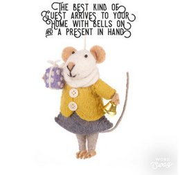 Handgemaakte vilten Agnes Mouse Fair Trade hangende decoratie