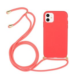 Lunso - Bagcover etui med ledning - iPhone 11 - Rød