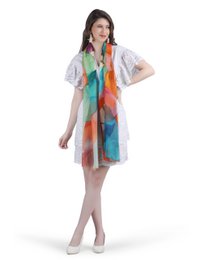 Silk scarf ladies panna