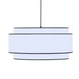 Double ELIA decorative pendant light in white cotton and black finish