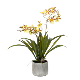 Kunstig plante - Orkidé - Gul - 45cm