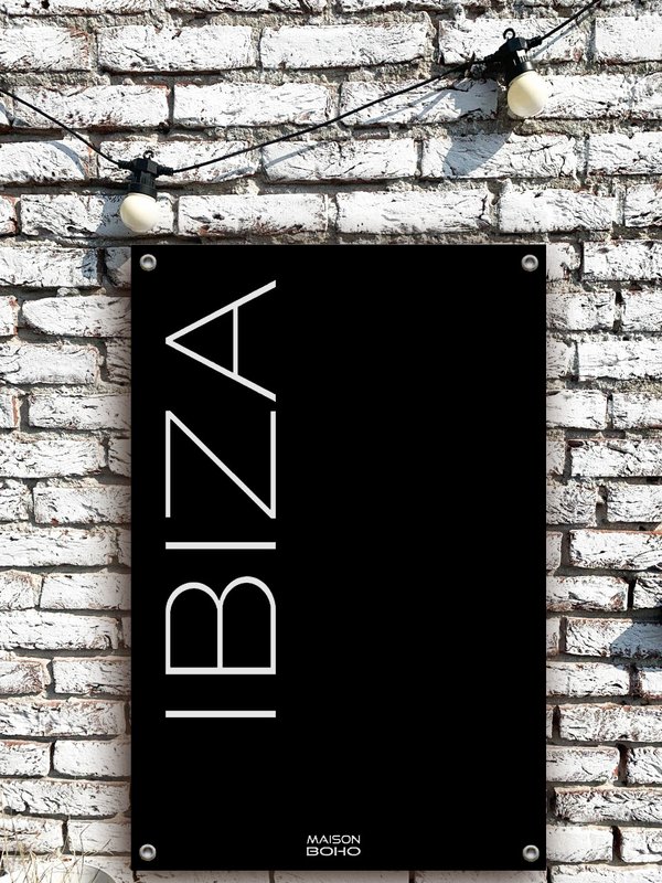 Póster de jardín al aire libre | Ibiza | Negro | 70x100cm