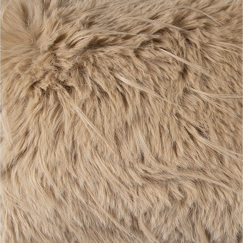 peluche a cuadros pelo largo coñac 130x180cm