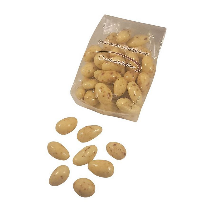 Hvid chokolade mandel stracciatella - 200 gram