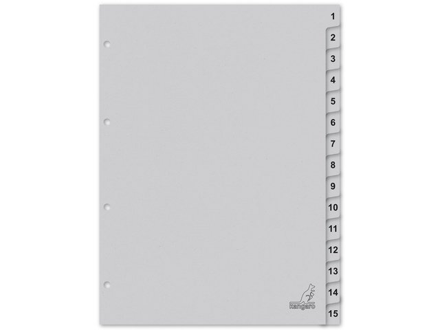 ECO tab Kangaro A4 numbers 180gr gray cardboard 4r 15pcs FSC