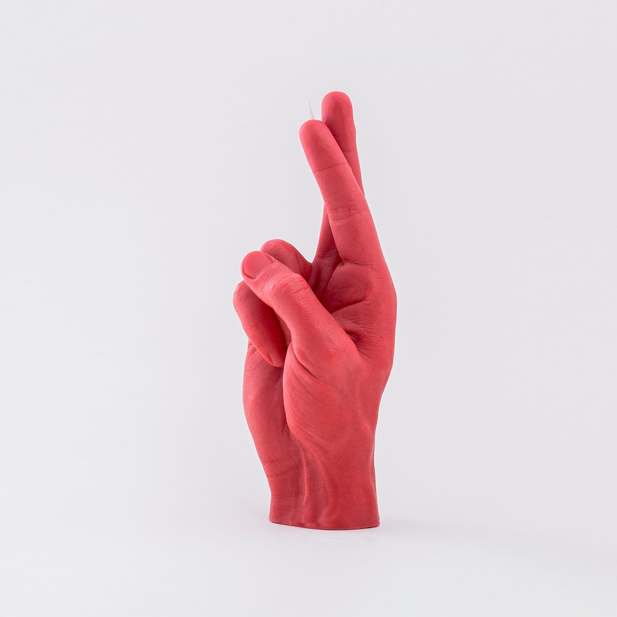 Crossed Fingers Candle Red