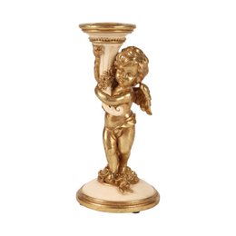 Angel Candle Holder - Resin - Cream/Gold