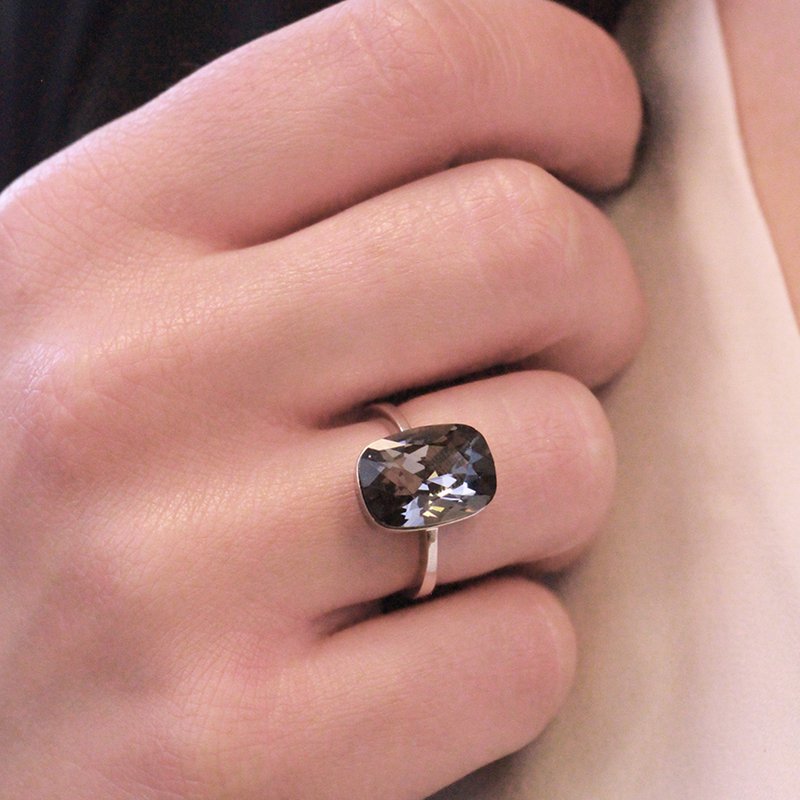 Bague Classic – Argenté et Noir