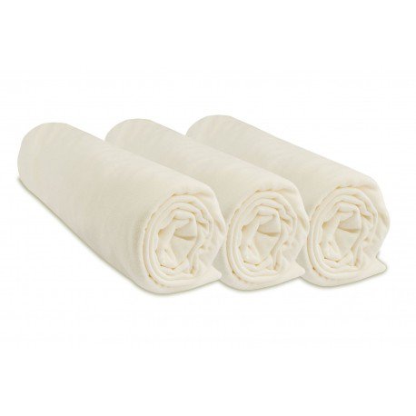 Set of 3 100% Cotton Jersey Fitted Sheets - 60x120cm
