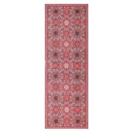 Red Silk Scarf with Geometric Turkish Print