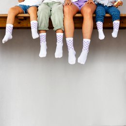 CALCETINES OLD SCHOOL LILAS para Niños