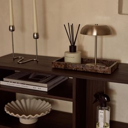 Marble tray tray 15x30cm brown