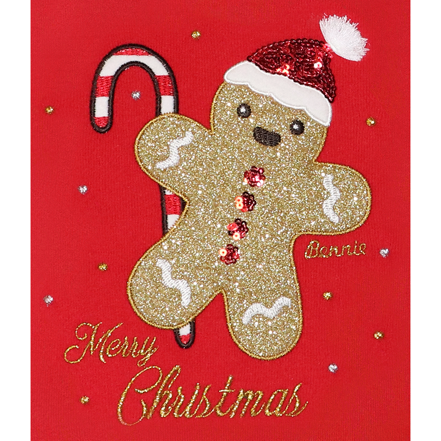 Baby Christmas Cookie Embroidered Cotton Sweater