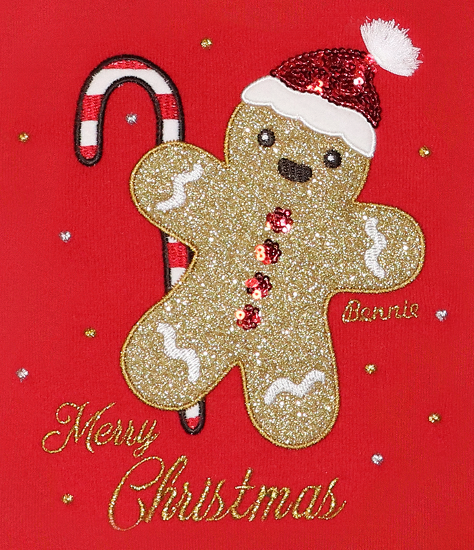 Baby Christmas Cookie Embroidered Cotton Sweater